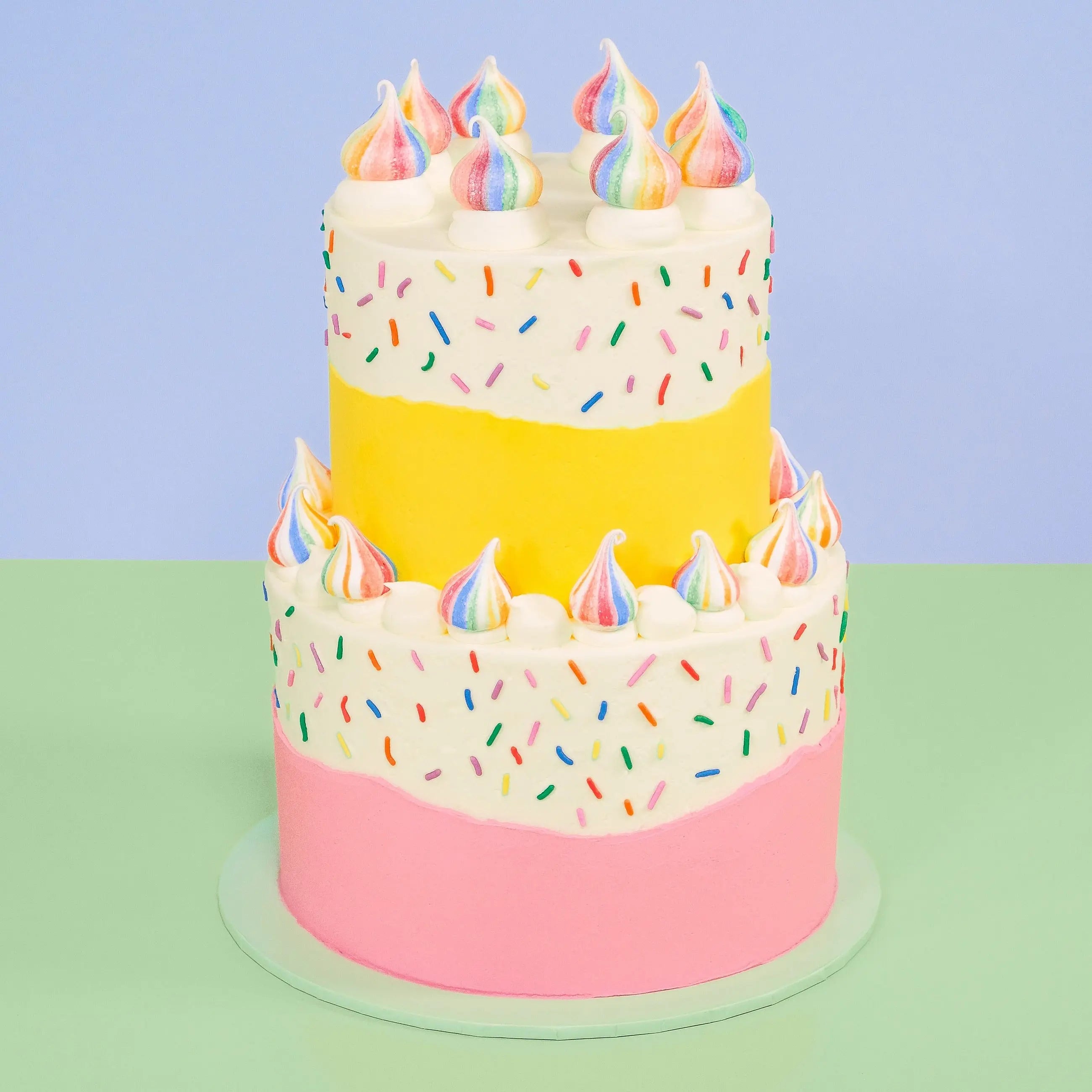 2 Tier Sprinkle Cake - Crumbs & Doilies